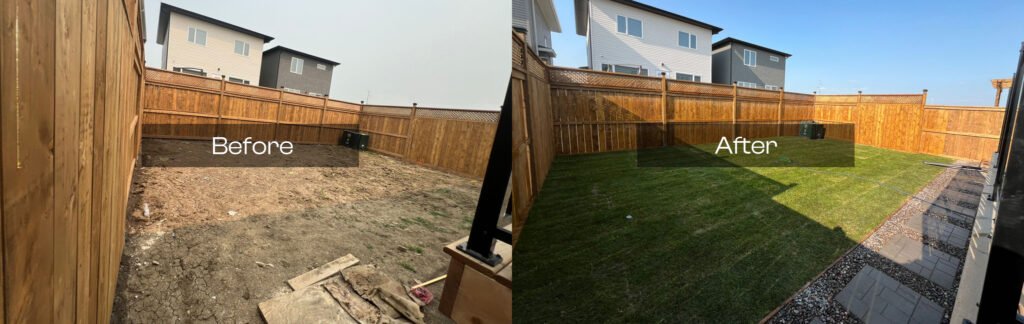 Sod installation before after